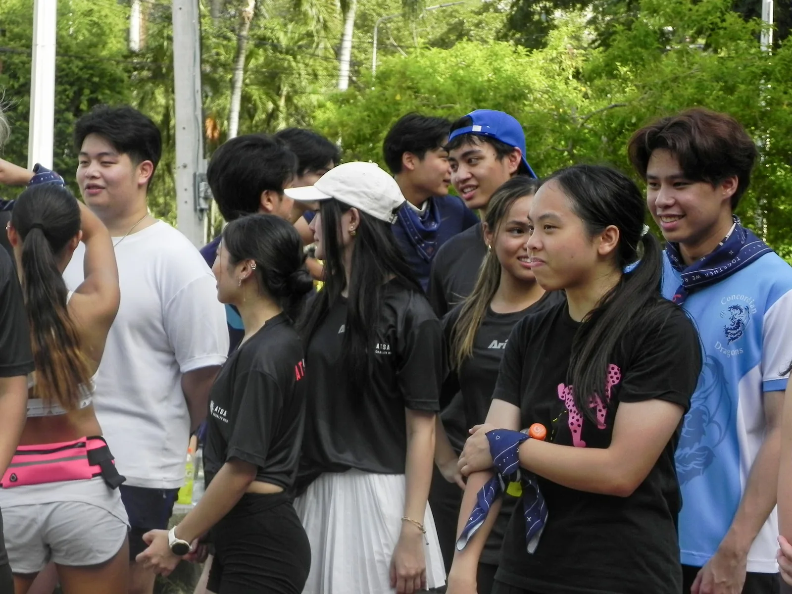 Participants sharing a moment together in the park